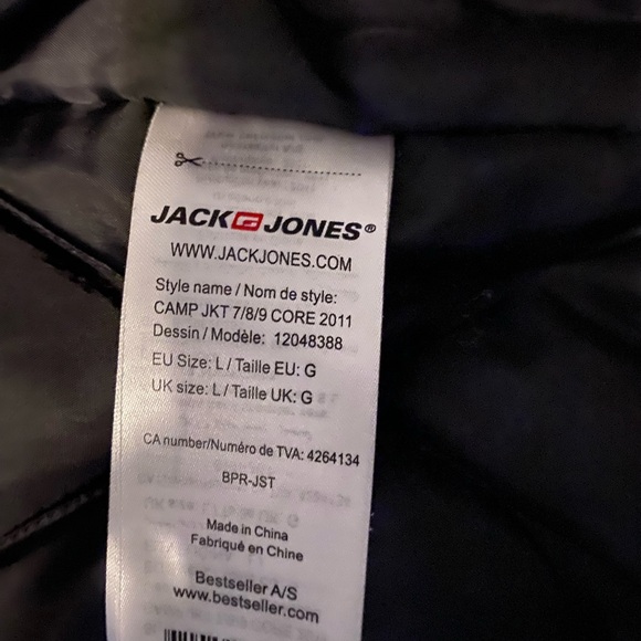 Jack & Jones Black Denim Bomber Jacket - Picture 3 of 5